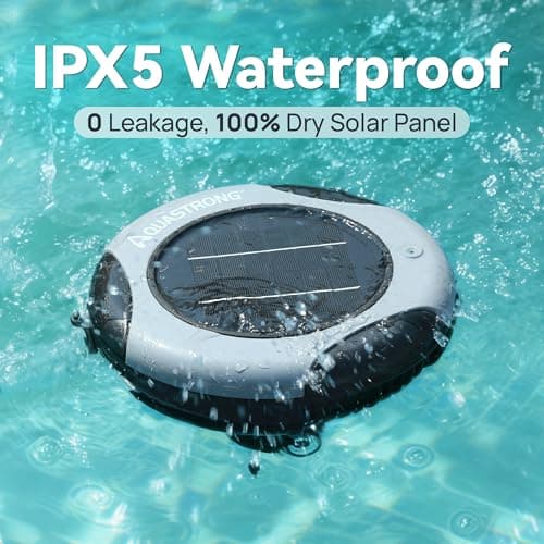 AQUASTRONG Solar Powered Pool Maintenance System with 19.9 oz Copper Anode, High-Efficiency Solar Panel for Above & Inground Swimming Pools up to 50,000 Gal, Compatible with All Pool Types thumbnail 4