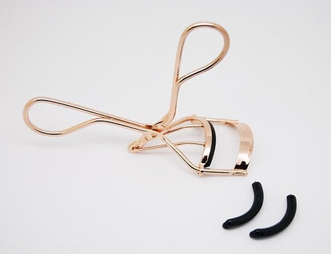 EMILYSTORES Professional Makeup Tool For Eyelashes With 2 Replacement Silicone Refill Pads Pinch Pain FREE Metal Eyelash Curler 1PC, Golden Color thumbnail 2