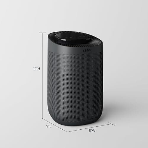 Sans Air Purifier Mini for Large Rooms (Up to 490 Sq Ft) True HEPA | UV-C Light Layer & Carbon Odor Absorption | Quiet 25dB Auto-Mode, Captures Smoke, Dust & Allergens (Midnight) thumbnail 5