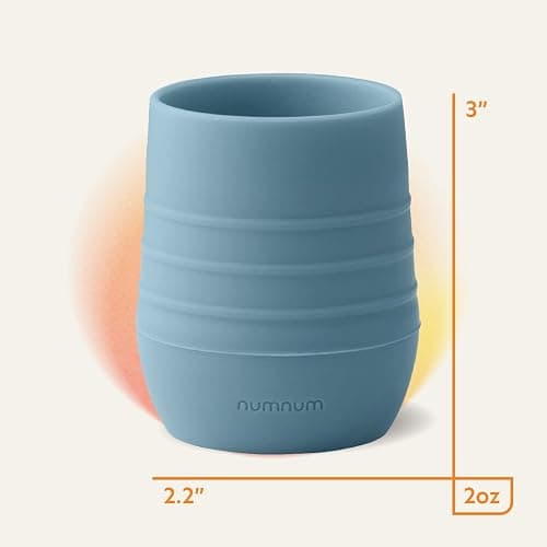 NumNum Cup for Ages 4+ months - 2oz Non-Slip & Easy To Grip Training Cups, Perfect for Drinking & Self Feeding Skills, 1 Cup, Blue thumbnail 3