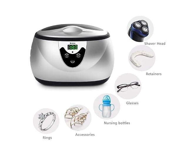 Ukoke UUC06S Ultrasonic Cleaner, Professional Jewelry Cleaner for Eyeglasses, Rings and Watches, 42kHz Portable Sonic Cleaner with 600ml Capacity Stainless Steel Tank thumbnail 3
