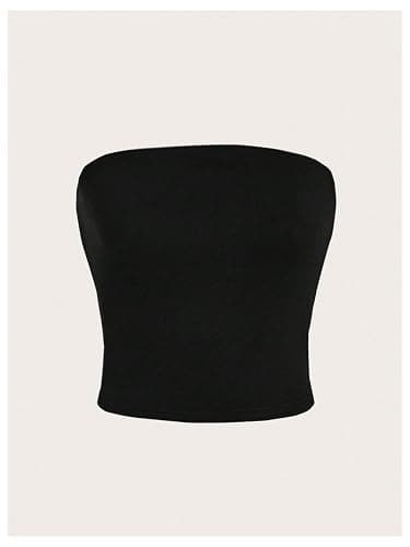 SOLY HUX Women's 6 Piece Tube Top Strapless Sleeveless Slim Fit Solid Bandeau Crop Tops thumbnail 3
