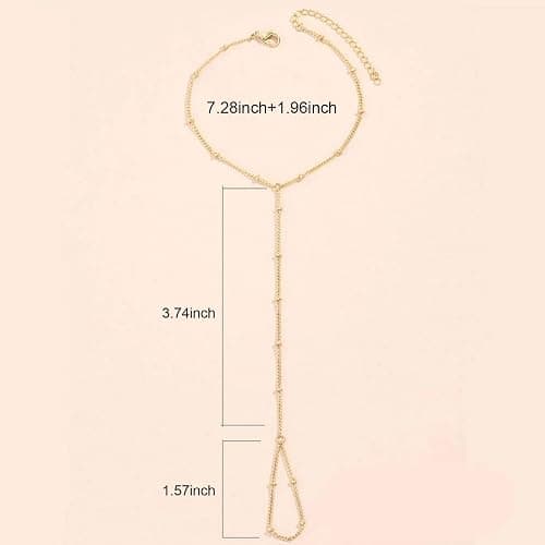 Long tiantian Hand Chain Bracelet Gold Bracelets for Women Link Chain Bracelets Trendy Finger Ring Slave Bracelet Jewelry Gifts thumbnail 4
