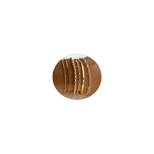 CAROVO Gold Bracelets for Women 14k Gold Plated Bracelets for Women Bracelets Sets Dainty Herringbone Paperclip Satellite Box Link Chain Anklet Bracelet Jewelry for Gifts. - Image 1