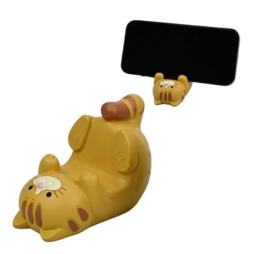 Mevodeata Cat-Shaped Phone Stand Animal Resin Gifts for Cat Lovers, Home & Office Fashion Accessories(Orange Color) thumbnail 3