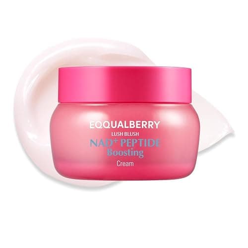 EQQUALBERRY NAD+ Peptide Boosting Cream – NAD+ 5% & 13 Peptides Anti-Aging Face & Body Cream | Firming & Lifting Pink Neck Cream for Sagging Skin (1.69 fl.oz / 50ml) - Image 1