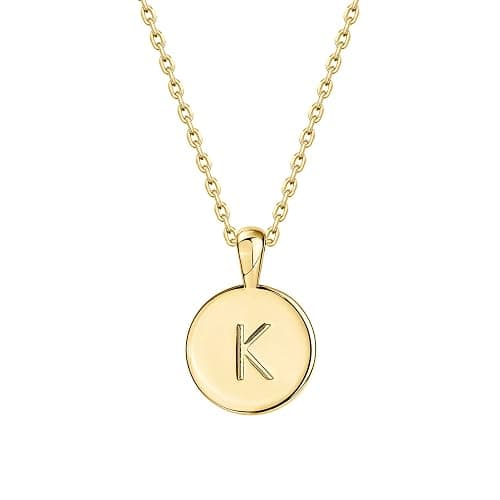 PAVOI 14K Gold Plated Initial Letter Pendant Necklace for Women | Gold Alphabetical Initial Necklace - Image 1
