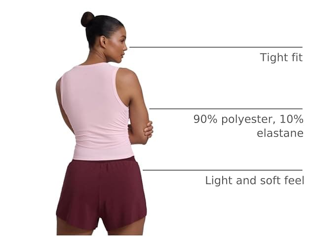 CRZ YOGA Cloudweight Womens Ruched Tank High Neck Workout Fitted Tops Basic Yoga Athletic Sleeveless Shirts thumbnail 4