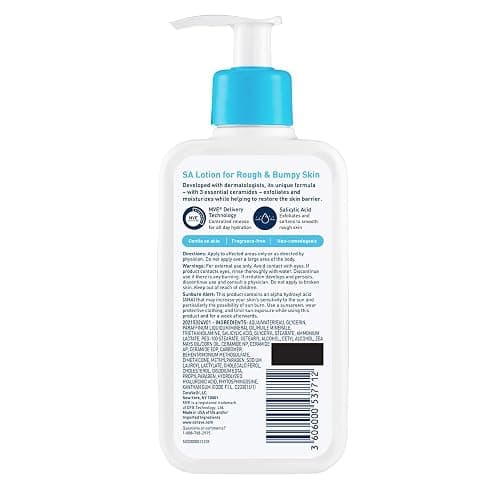 CeraVe SA Lotion for Rough & Bumpy Skin, Vitamin D, Hyaluronic Acid, Lactic Acid & Salicylic Acid Lotion, Fragrance Free & Allergy Tested, 8 Ounce thumbnail 9
