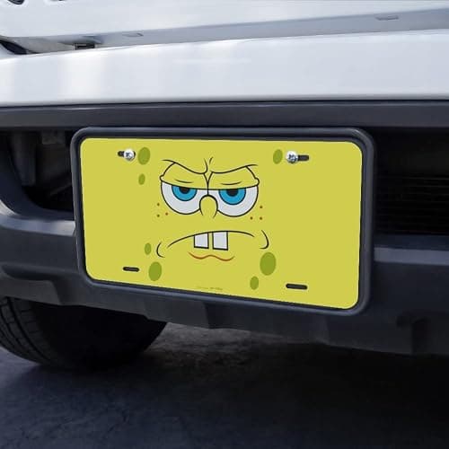 GRAPHICS & MORE Spongebob Angry Face Novelty Metal Vanity Tag License Plate thumbnail 3