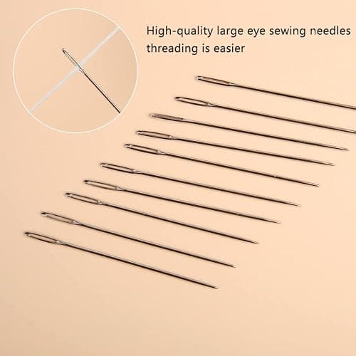 23 PCS Large Eye Sewing Needles, 2.36in Sewing Sharp Needles, Leather Embroidery Thread Needle, Stainless Steel Yarn Knitting Needle with a 3.3in Plastic Bottle thumbnail 7