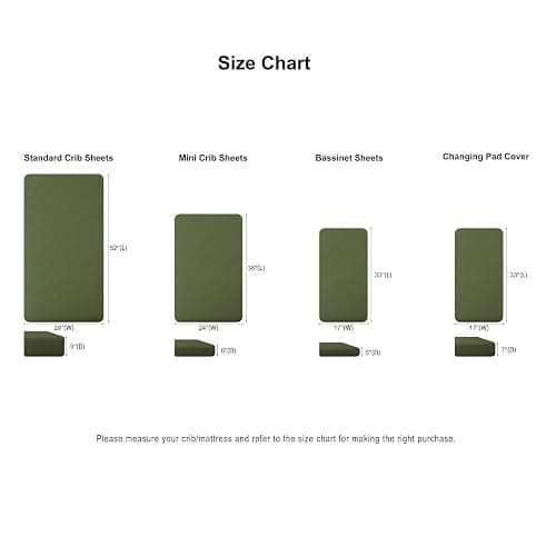 PET REJOIR Muslin Fitted Crib Sheets for Girls & Boys-2 Pack 28"x 52" Soft Baby Mattress Sheet-No Slip Boho Neutral Breathable Toddler Cotton Bedding Olive Green & Beige | Muslin, 2 Pack, 28"x 52", Soft, Boho Neutral, Breathable, Toddler Cotton Bedding, Olive Green & Beige thumbnail 3