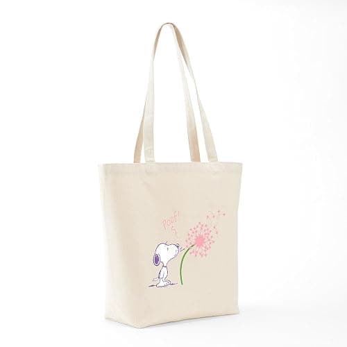 CafePress Snoopy Dandelion Natural Canvas Tote Bag, Reusable Shopping Bag thumbnail 7