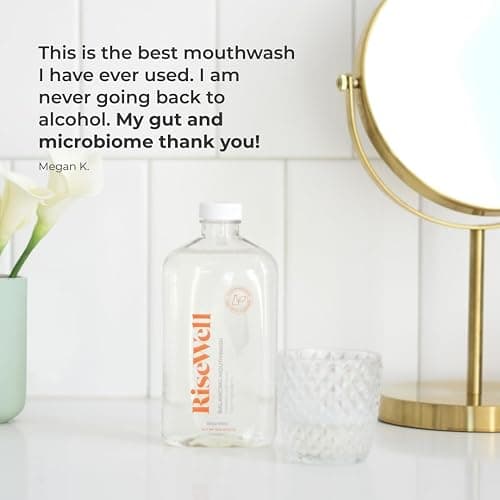 RiseWell Balancing Mouthwash - pH Balancing Alkaline Alcohol Free Mouthwash - Dentist Developed Dry Mouth Rinse - No Added Fluoride and SLS-Free - Wild Mint, 16 Oz thumbnail 4