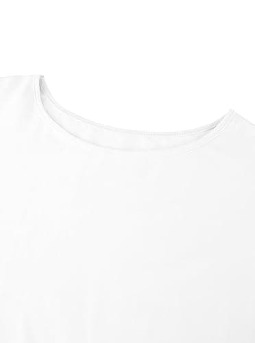 Ecolala Girls Off The Shoulder Tops Short Sleeve Oversized T Shirts Rolled Cuffs Loose Fit Crop Tops for Kids thumbnail 3
