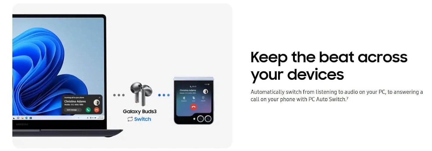 Samsung Galaxy Buds 3 Wireless Earbud Headphones - Silver thumbnail 5