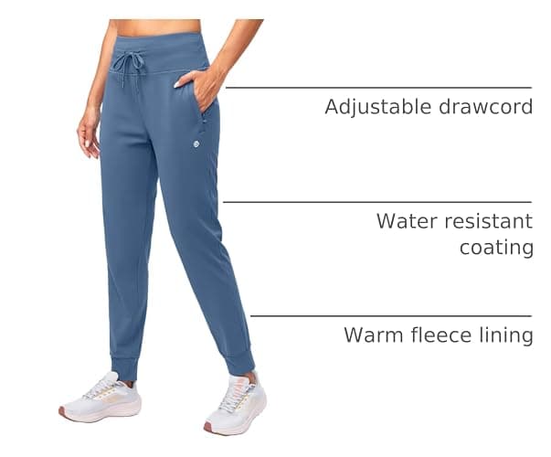 G Gradual Women's Fleece Lined Joggers High Waisted Water Resistant Thermal Winter Sweatpants Running Hiking Pockets thumbnail 4