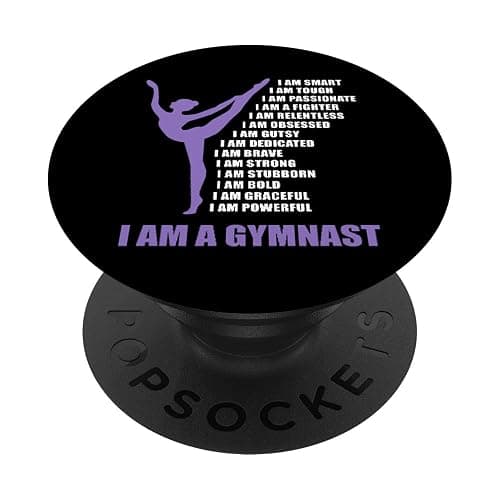 I Am A Gymnast Gifts For Girls Gymnastics Gift Ideas PopSockets PopGrip: Swappable Grip for Phones & Tablets PopSockets Standard PopGrip - Image 1