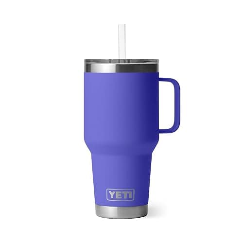 YETI Rambler 35 oz Tumbler with Handle and Straw Lid, Travel Mug Water Tumbler, Vacuum Insulated Cup with Handle, Stainless Steel, Ultramarine Violet thumbnail 7