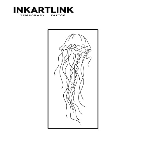 INKARTLINK Temporary Tattoos, Semi Permanent Tattoo Adult Art Design Waterproof Temp Tattoo Party Favors Tattoo Stickers Realistic Look, No Adhesive, Lasts 1-2 Weeks Black (Jellyfish) thumbnail 4
