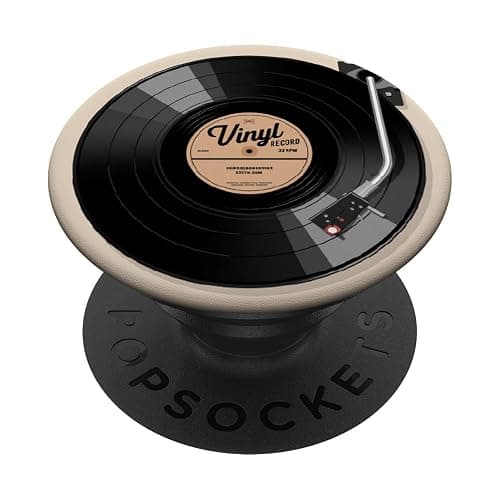Vinyl Record Player Vinyl Collector Retro Music Lover PopSockets Adhesive PopGrip - Image 1