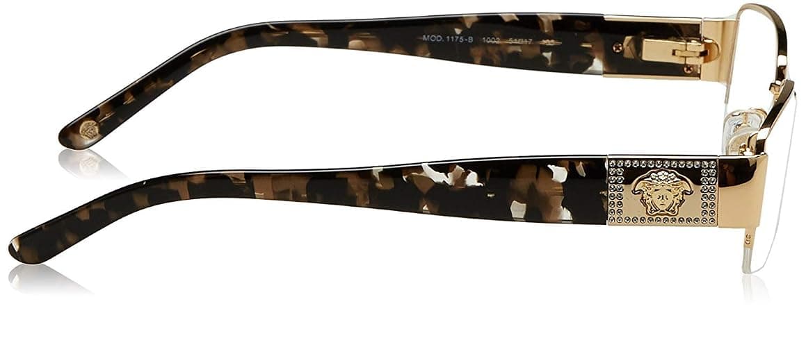 Versace VE 1175B Eyeglasses w/Gold Frame and Non- 53 mm Diameter Lenses, thumbnail 5