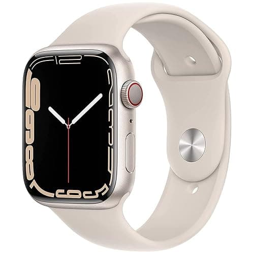 Apple Watch Series 7 (GPS + Cellular, 45 MM) Starlight Aluminum Case with Starlight Sport Band (Renewed) - Image 1