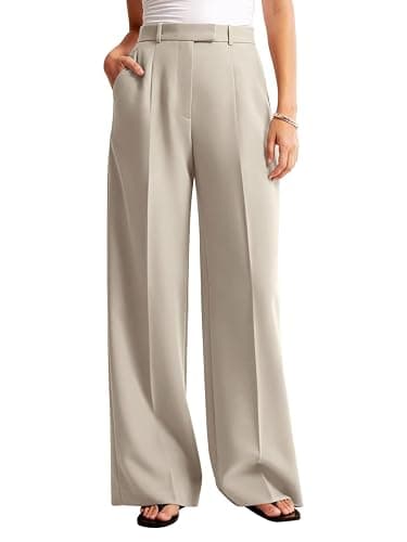 NIMIN Women Wide Leg Pants High Waisted Business Casual Work Trousers Dressy Pants with Pockets thumbnail 2