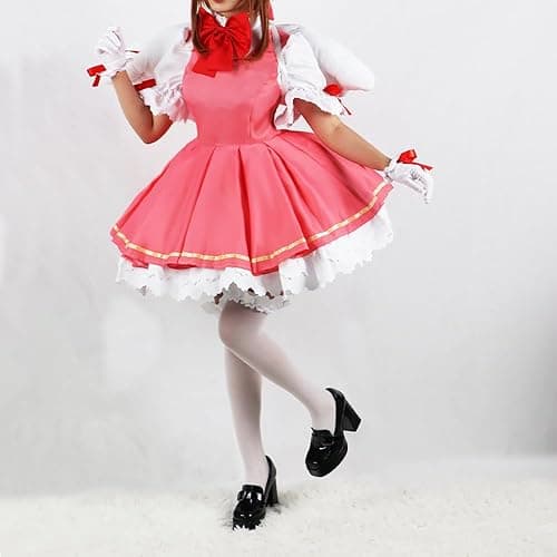 JEQHOZ Cardcaptor Sakura Cosplay Sakura Uniform Pink Dress Battle Suit Halloween Outfits thumbnail 2