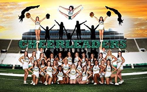 PUZINE 2pack/4pack 13" Cheerleading Metallic Foil & Plastic Ring Pom Poms Cheerleading Poms 100g thumbnail 4