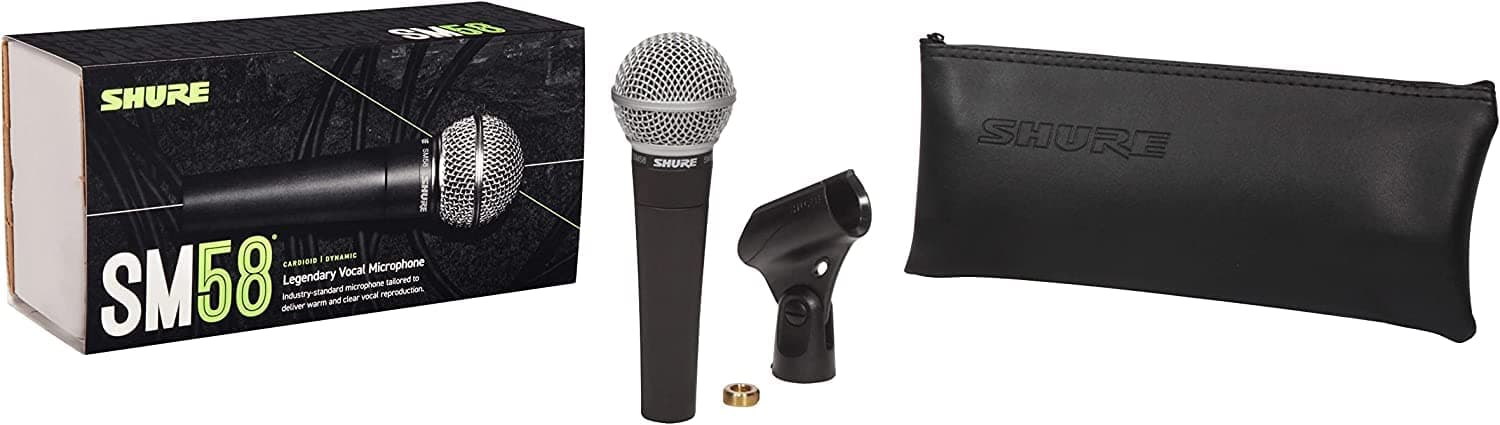 Shure SM58-LC Dynamic Vocal Microphone – Professional Handheld Cardioid XLR Mic for Singing, Live Performance, Studio Recording, Podcast & Broadcast, Black thumbnail 2
