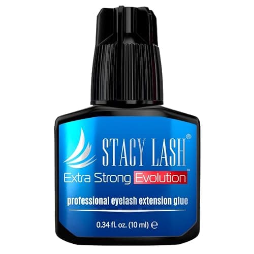 STACY LASH Extra Strong Evolution Eyelash Extension Glue (0.34 fl.oz/10 ml)/1-2 Sec Dry/Retention – 8 Weeks/Professional Supplies/Black Adhesive - Image 1