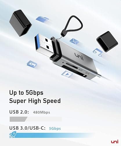 uni SD Card Reader, High-Speed USB C to Micro SD Card Adapter USB 3.0 Dual Slots, Memory Card Reader for SD/Micro SD/SDHC/SDXC/MMC, Compatible with MacBook Pro/Air, Chromebook, Android Galaxy thumbnail 2
