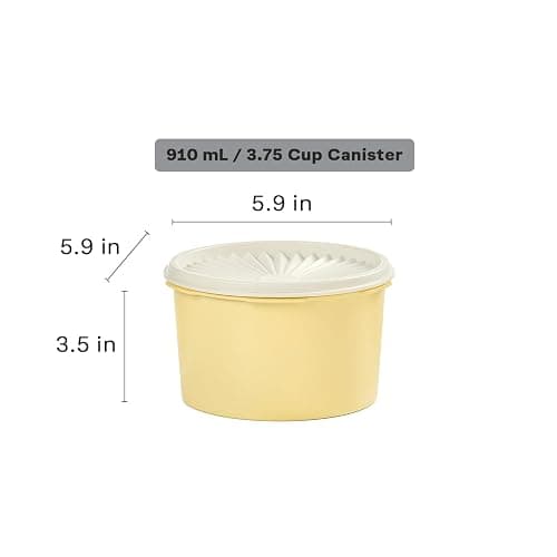 Tupperware Heritage Collection 8 Piece Food Storage Canister Set in Vintage Colors, Dishwasher Safe and BPA Free (4 Containers, 4 Lids) thumbnail 2