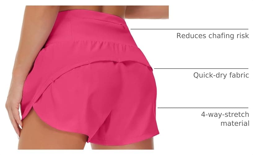 Origiwish Womens High Waisted Running Shorts Quick Dry Workout Shorts | Tummy Control,Mesh Liner,Zipper Pockets,4-Way Stretch,Side Slit,Lightweight,Athletic Biker Shorts for Fitness,Gym,Cycling thumbnail 4