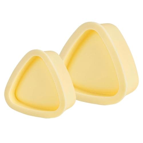 2PCS Triangle Rice Ball Mold Set – Yellow Sushi Maker Kit with Paddle, Non-Stick Rice Mold for DIY Musubi Bento thumbnail 3
