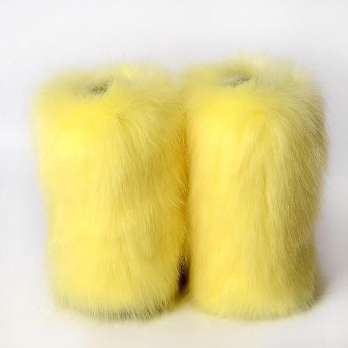 eileen UU Women's Faux fur Boot Furry Fluffy Short Snow Boot Mid-Calf Boots Warm Comfortable Outdoor Flat Shoes thumbnail 4