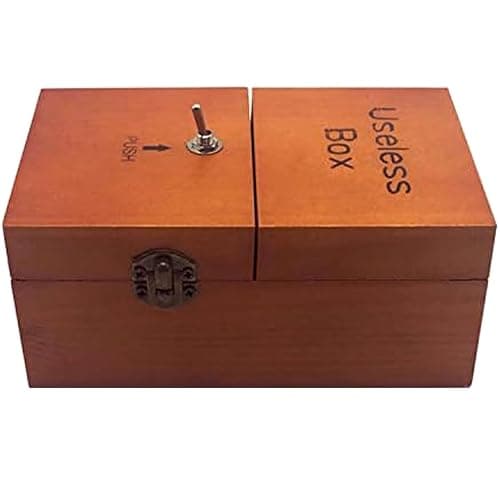 Wooden Useless Boring Box, Broad Game Tricky Toys Useless Box, Creative Adult Funny Toys Kids Gift Fun Birthday Party Toys for Children, Leave Me Alone Machine Box - Image 1