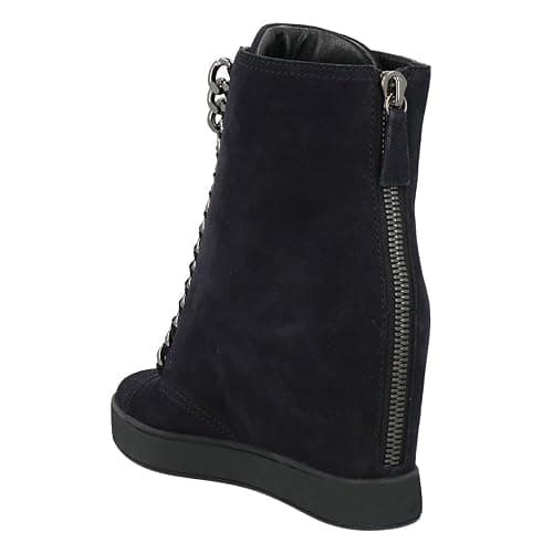 FSJ Women Wedge Heel Platform Ankle Boots Chain Lace-up Chunky Combat Booties Round Toe Pumps Zipper Fashion Sneakers Size 4-16 US thumbnail 3