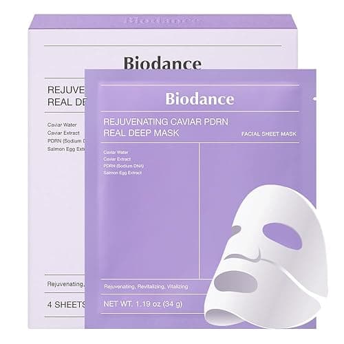 BIODANCE Rejuvenating Caviar PDRN Real Deep Mask, Overnight Hydrogel Mask, Skin Firming & Radiance Boost, Enhancing Recovery for All Skin Types, 1.19oz(34g) x 4ea - PDRN - Image 1