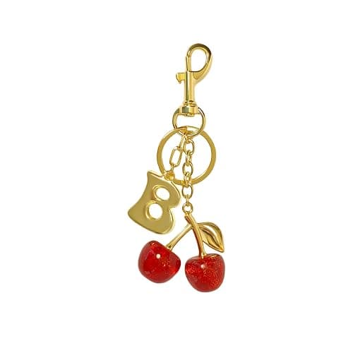 Flvkev Cherry Bag Charms Bubble Initial Purse Key Chains for Women Car Letter Handbag Backpack Keyrings - Image 1