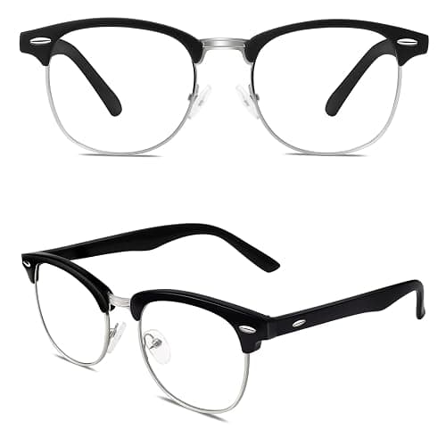 CGID Retro Fake Non-Prescription Glasses Clear Lens UV400 Men Women CN56 | Vintage Horn Rimmed, Adjustable Nose Pads, UV Protection Lenses, Nerd Style, Fashion Eyeglasses - Image 1