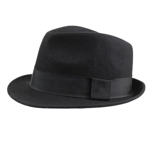 Home Prefer Men's Wool Felt Winter Hat Short Brim Fedora Hat thumbnail 4