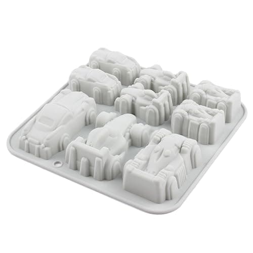 9 Cavity Racing Car Silicone Molds Car Themed Candy Mold For Chocolate Candy thumbnail 6