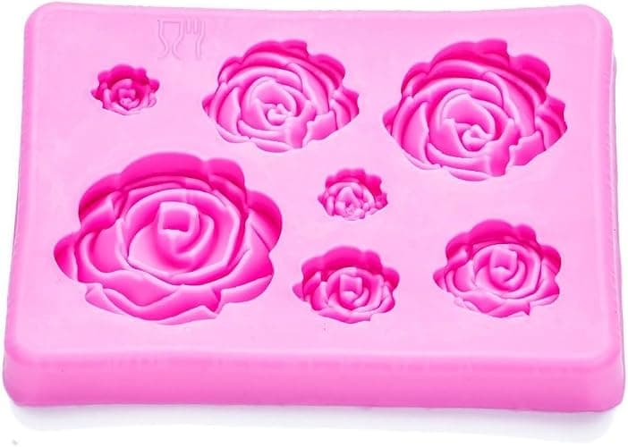 2PCS Rose Flowers silicone molds Cake Chocolate Mold wedding Cake Decorating Tools Fondant Sugarcraft Cake Molds thumbnail 8