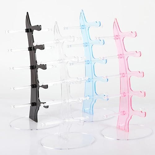 Kukishop Acrylic Sunglass Frame,Display Shelf Organizer Stand for Five Pairs of Glasses (Transparent) thumbnail 3