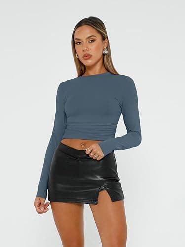 AUTOMET 3 Pack Womens Long Sleeve T Shirts Fall Fashion Basic Going Out Crop Tops Slim Fitted Winter Clothes 2025 thumbnail 2
