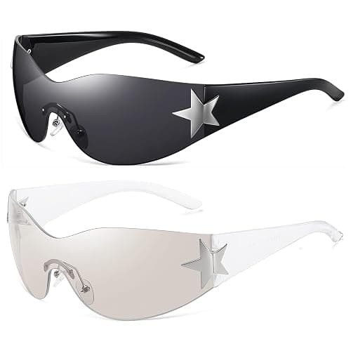 Eiuizah Y2k Sunglasses for Women Men Shield Wrap Around Fashion Sunglasses Trendy Oversized Frameless Sun Glasses - Image 1