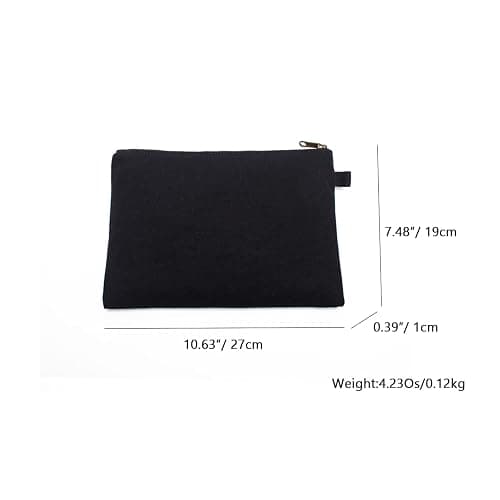 YONBEN Zipper Pouch Storage Bag - Simple and Stylish Women's Cosmetic and Travel Bag - Cotton Canvas - Ideal for Stationery thumbnail 2