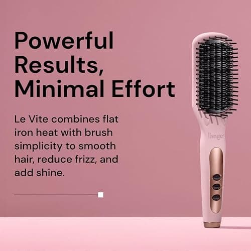 L'ANGE HAIR Le Vite Straightening Brush | Heated Straightener Flat Iron for Smooth, Anti Frizz Hair | Dual-Voltage Electric Brush Straightener | Hot Brush for Styling thumbnail 2
